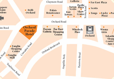 Location Map Orchard Parade Hotel Singapore