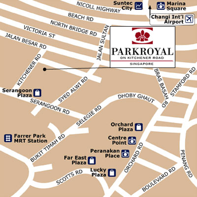 Location Map Parkroyal On Kitchener Road Singapore - 